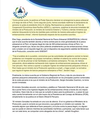 Comunicado Sonapescal.