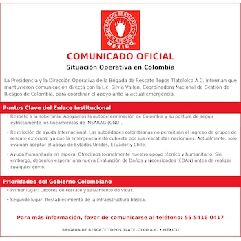 Comunicado de Topos Tlatelolco. (@topos)