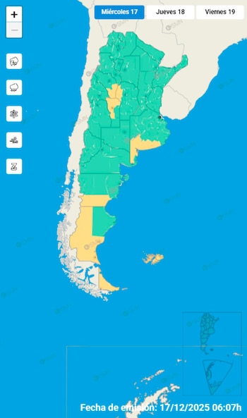 Las alertas por fuertes vientos