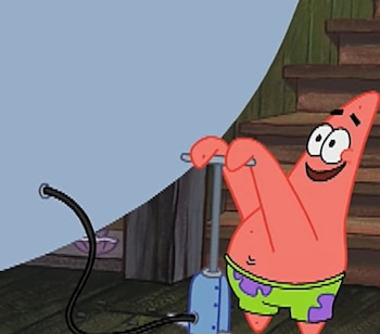 Patricio inflando la gota de