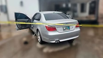 BMW involucrado en la persecución. Crédito: FGJES