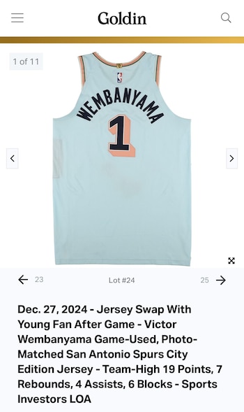 La remera de Wembanyyama terminó