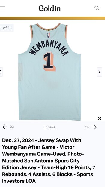 La remera de Wembanyyama terminó