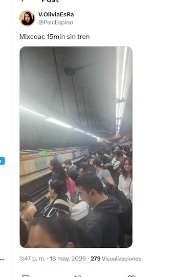 Reportan retrasos en la Línea 7 del Metro CDMX (Captura X)