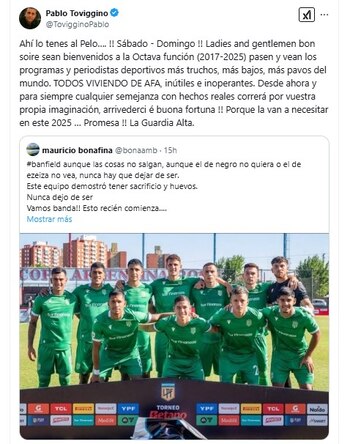 Pablo Toviggino contra Mauricio Bonafina