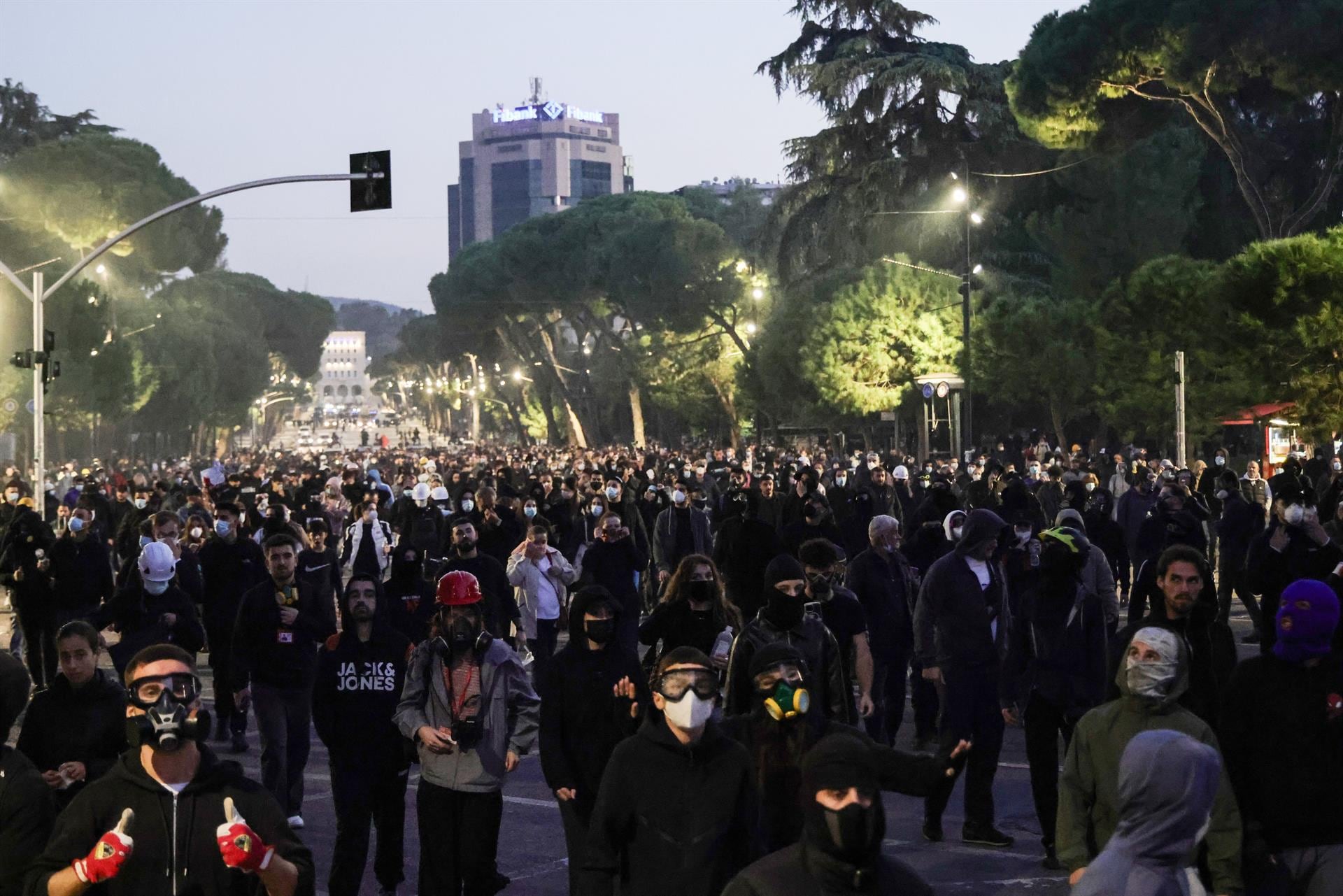 Las protestas en Albania tuvieron como epicentro la ciudad de Tirana.