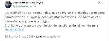Respuesta del rector de la Unal al presidente Gustavo Petro - crédito @JoseIsmaelPena/X