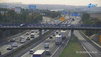 Estado del tráfico en la autovía A-2 a la altura del kilómetro 19,9, en Madrid. (DGT)