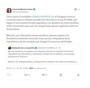 Ernesto Macías opinó sobre propuesta de Paloma Valencia
