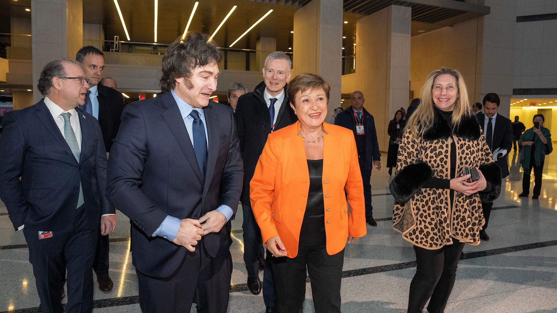 Milei y Georgieva, en una reunión en febrero en Washington