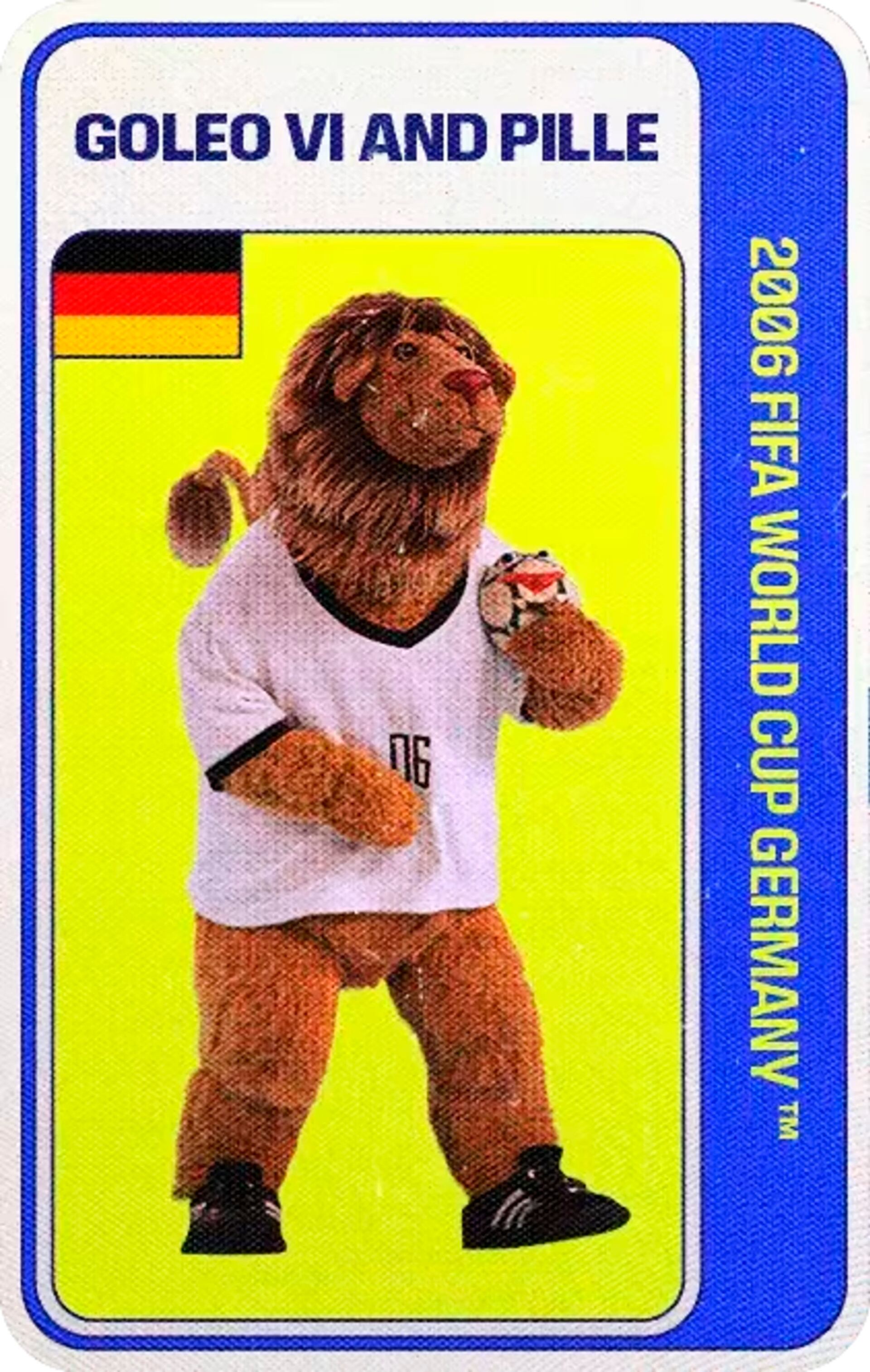 León con el balón parlante: dúo alemán carismático para niños y adultos en el Mundial 2006 (FIFA)