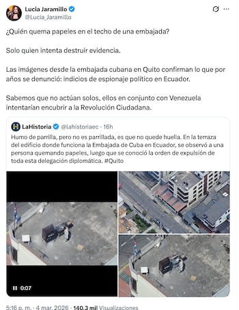 La publicación de la legisladora