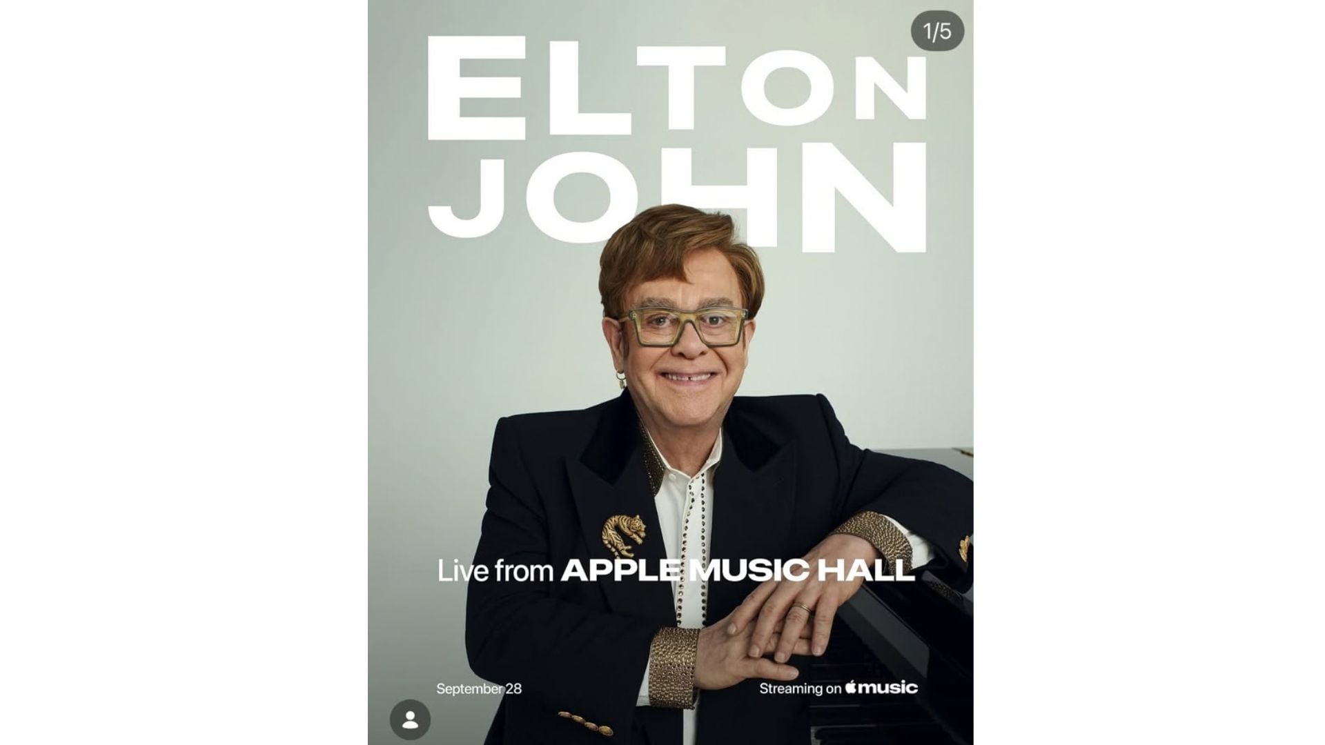 Elton John inaugurará el Apple Music Hall en la Battersea Power Station de Londres el 28 de septiembre de 2026. (Instagram: AppleMusic)