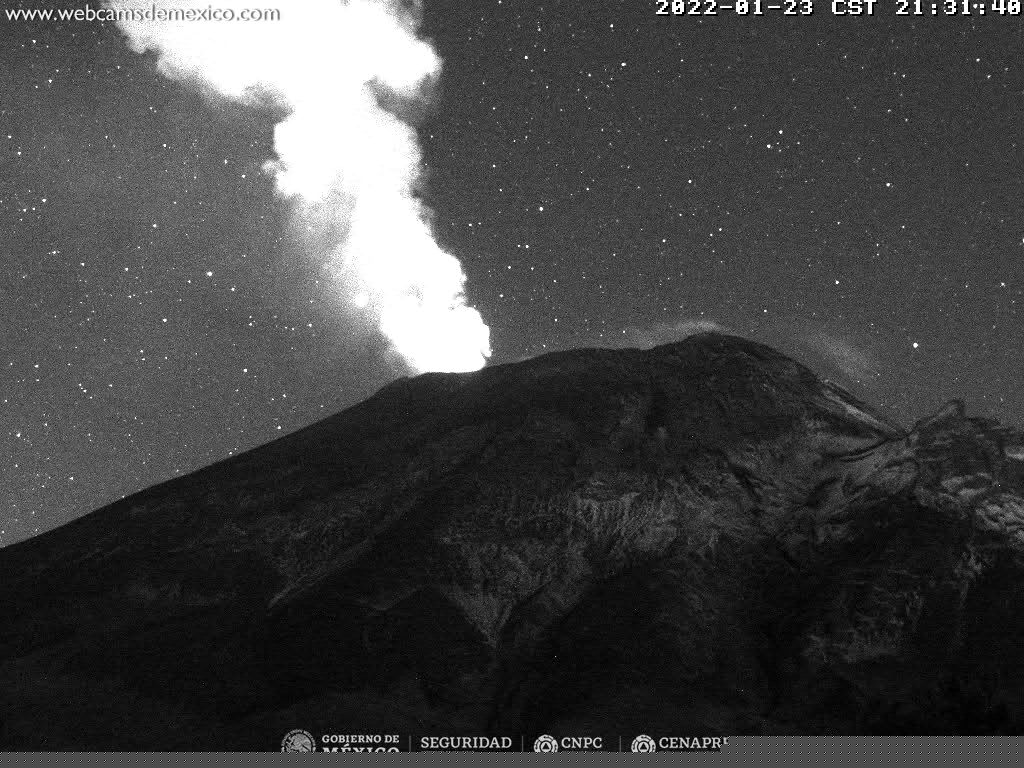 Estado del volcán Popocatépetl -