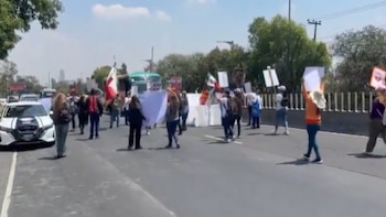 manifestación carretera México -Toluca Km. 17.5 CDMX