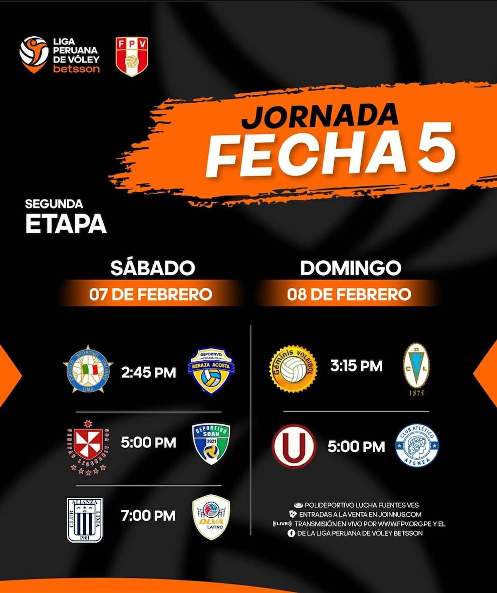 Fuente: Liga Peruana de Vóley.