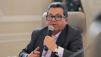 Jaime Dussán durante su intervención en el Consejo de Ministros en Casa de Nariño, donde aseguró que fondos privados deben trasladar dineros de afiliados que se cambiaron al régimen público. - crédito Andrea Puentes/Presidencia