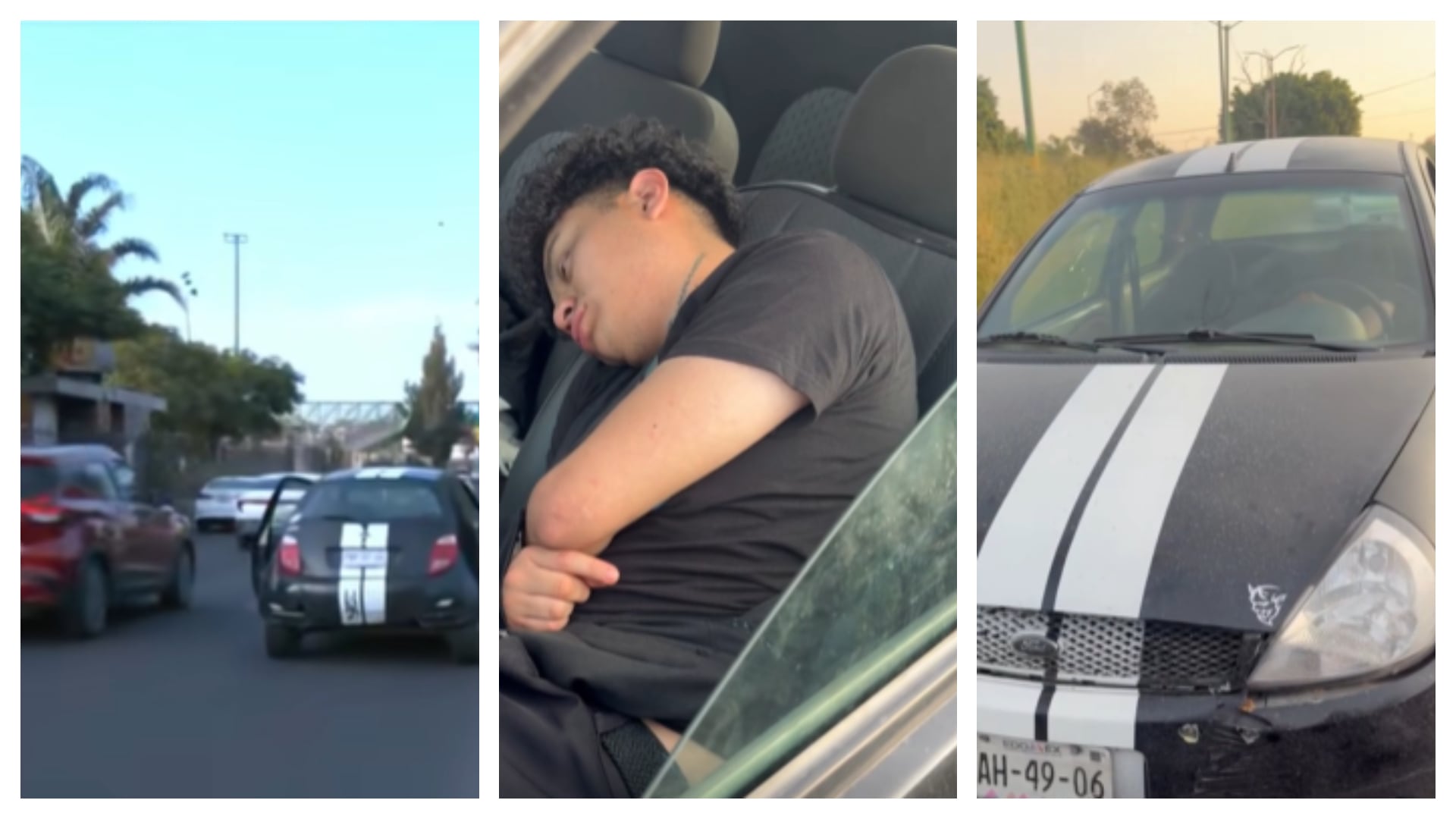 Pese al alboroto de los reporteros de TV, curiosos y policías no despertaba debido al estado de embriaguez en el que se encontraba, hasta que los uniformados lo sacaron al auto para llevarlo ante la justicia Fotos: Captura de pantalla video Nmás