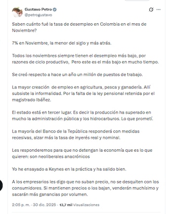 El presidente Gustavo Petro defendió