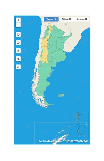 Las alertas climáticas para hoy