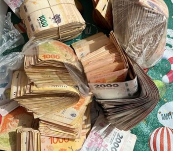 Parte del dinero secuestrado en