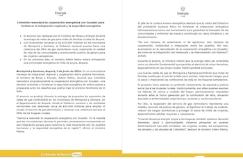El Gobierno y las entidades territoriales han destinado cerca de 35.000 millones de pesos para ampliar el acceso al gas domiciliario en zonas rurales de Boyacá - crédito Ministerio de Minas y Energía