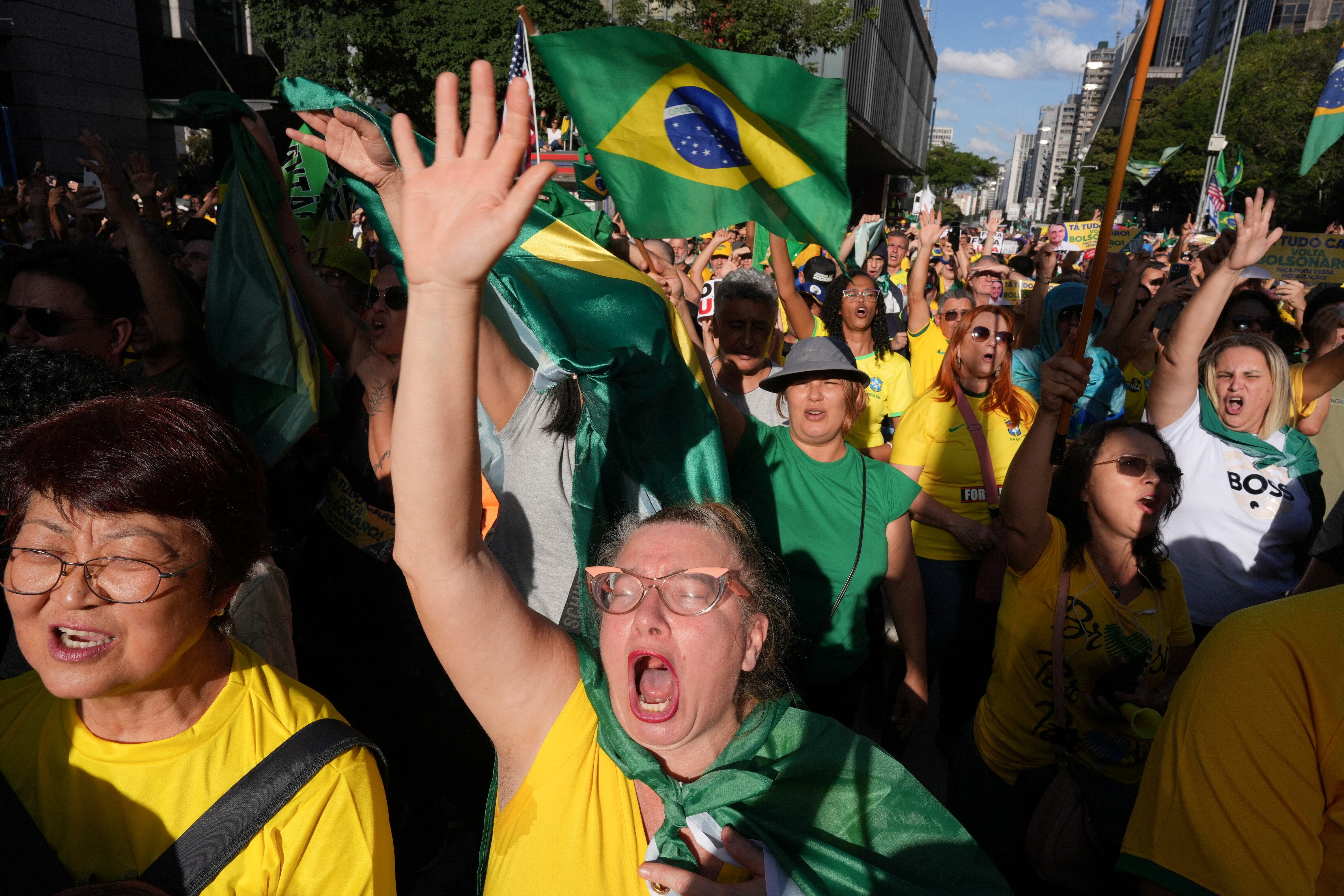 Miles de brasileños se movilizaron para respaldar a Jair Bolsonaro (REUTERS/Alexandre Meneghini)