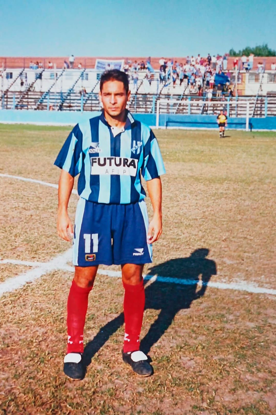 Trigueros, con la camiseta de San Telmo, el club con el que debutó en la élite. Lo seleccionaron el Ruso Zielinski o Omar De Felippe