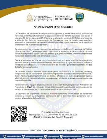 O Ministério da Segurança emitiu uma declaração oficial após o desastre. (FOTO: Secretário de Defesa)