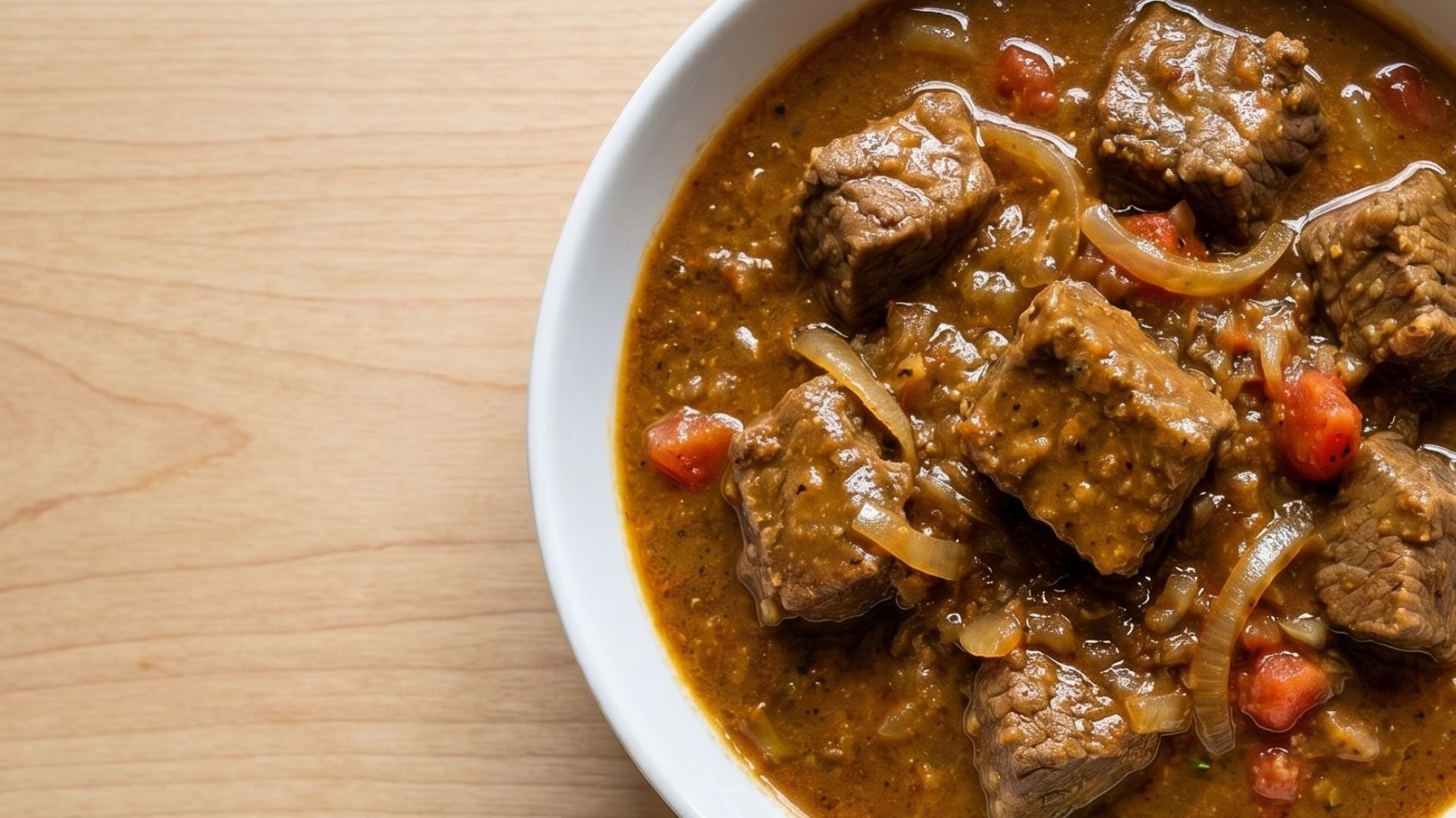 El curry de ternera combina carne en cubos, cebolla, ajo, especias y un toque de tomate en una receta tradicional (Imagen Ilustrativa Infobae)