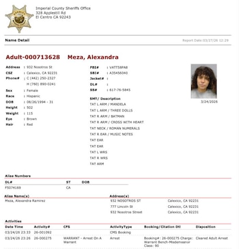 Alexandra “N” era buscada por autoridades de Estados Unidos, quienes extendieron su búsqueda a México. (Crédito: Oficina del Sheriff de Imperial County)