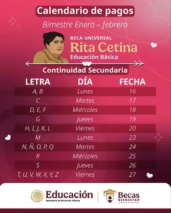 Calendario oficial de pagos de