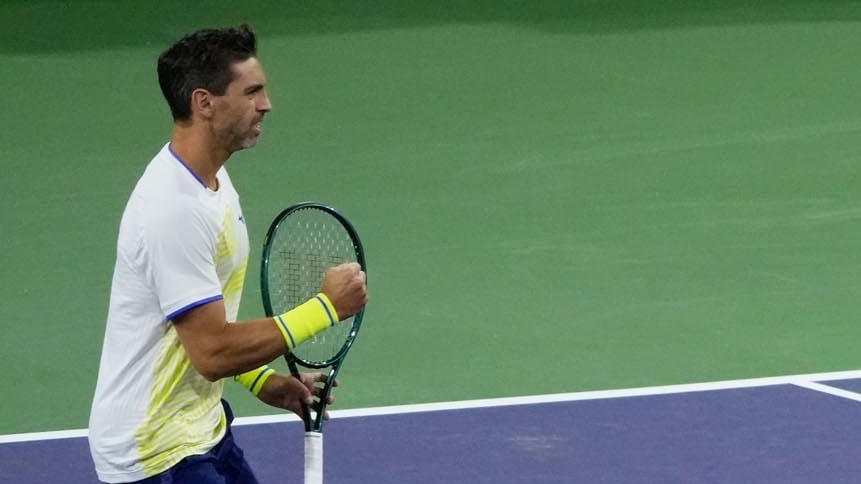 Guido Andreozzi, puño apretado (AP Photo/Mark J. Terrill)