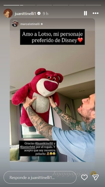 Marcelo Tinelli agradeció en sus redes sociales un regalo que le hicieron su hija y Junior Hernández