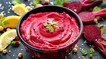 Receta de hummus de remolacha, rápida y fácil