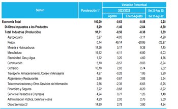 PBI retrocedió por cuarto mes