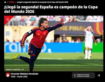 Cómo tituló el portal mexicano Récord