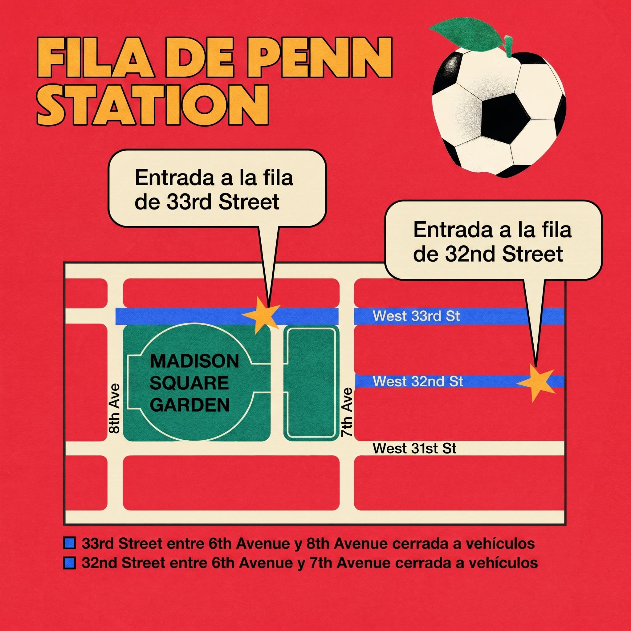 Penn Station implementará controles de acceso y limitará el servicio de NJ TRANSIT a quienes posean entradas para los partidos del Mundial (Imagen Ilustrativa Infobae/Oficina del Alcalde).