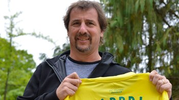 Fabbri, con la camiseta del