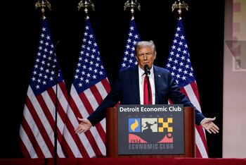 El candidato presidencial republicano y