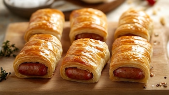 Salchichas frankfurt con hojaldre. -