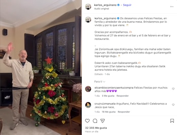 Karlos Arguiñano felicita la Navidad