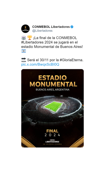 El anuncio de la Conmebol