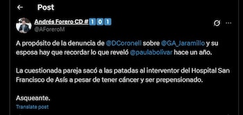 Andrés Forero habló de las