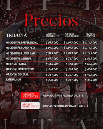 Estos son los precios para