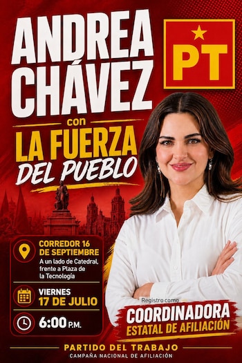 PT nombra a Andrea Chávez como coordinadora estatal de Chihuahua. (Imagen: PT)