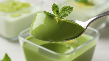 Gelatina de té verde y