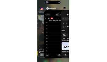Pantalla de un iPhone, con la aplicación Calendario abierta en el 30 de junio de 2026. Aplicaciones Uber e Instagram son visibles en el fondo