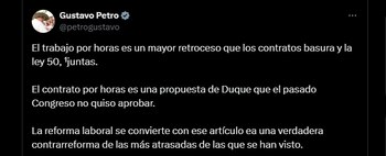 El presidente Gustavo Petro criticó