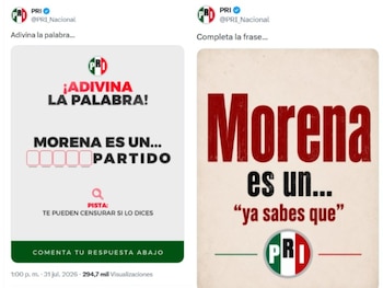 El PRI publicó imágenes alusivas a Morena. | X- PRI